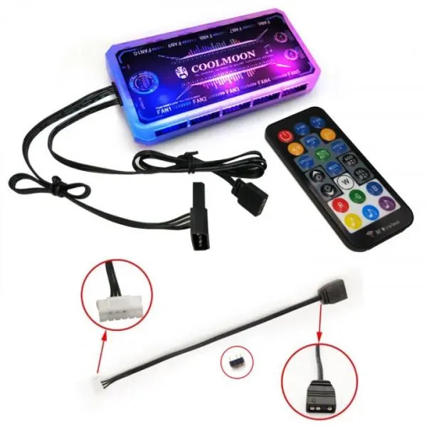 Bộ Hub + Điều Khiển FAN RGB Coolmoon 