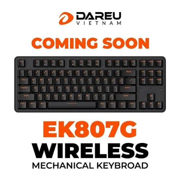 Bàn phím cơ DareU EK807G Wireless Blue switch màu đen
