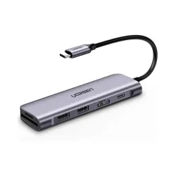 Cáp chuyển USB Type C to HDMI, USB 3.0, đọc thẻ SD/TF, hỗ trợ sạc USB C UGREEN 70411