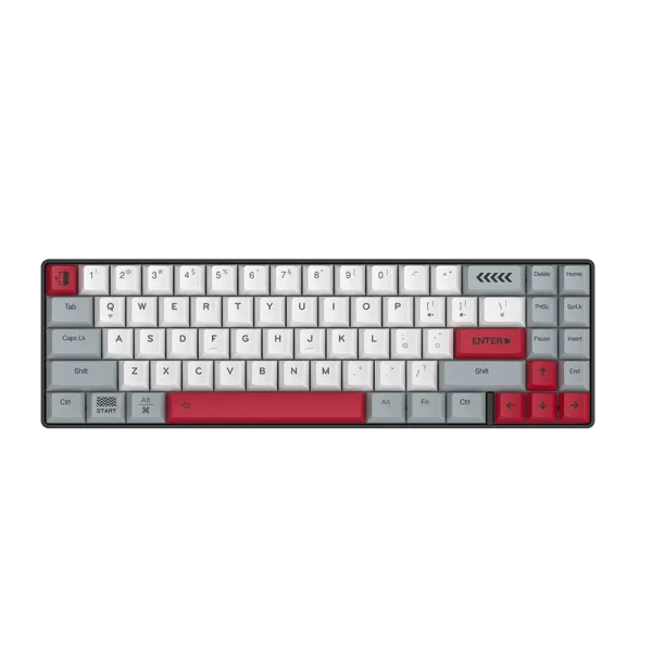 Bàn phím cơ DareU EK871 Grey White Bluetooth Red switch